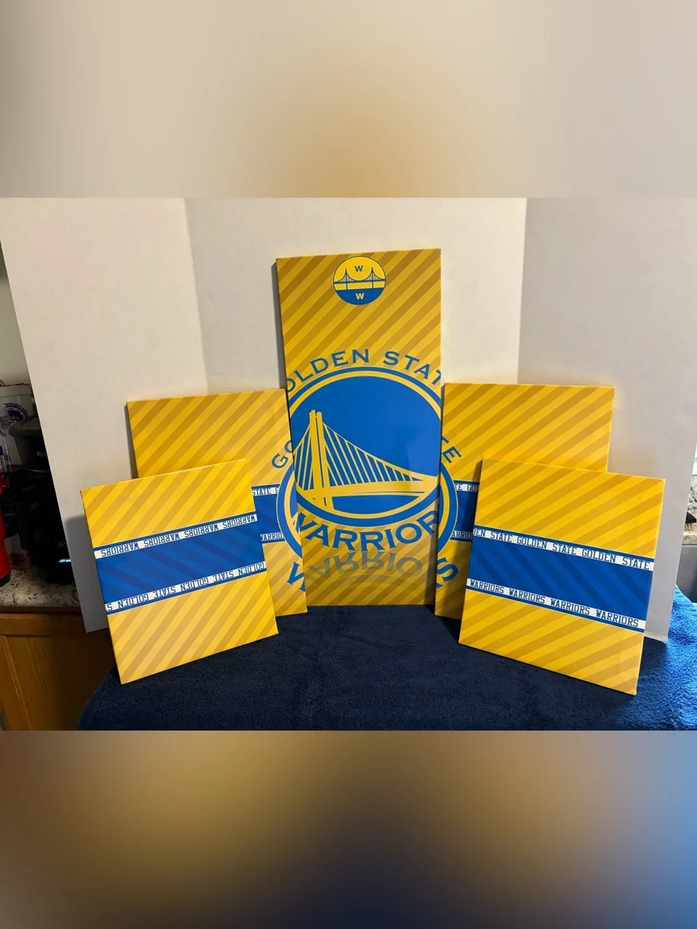 Golden State Warriors 5-Piece Multi-Panel Canvas Wall Art Set 24X48” Sport Decor